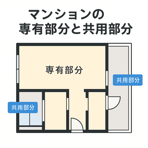 マンションの専有部分と共用部分の図解