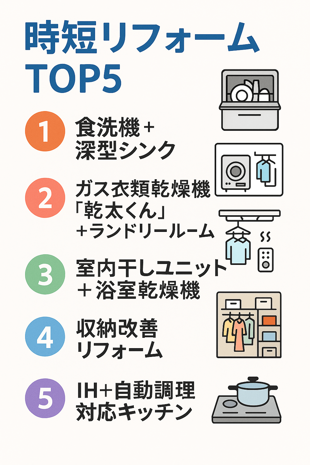 子育て家庭向け時短リフォームTOP5まとめ